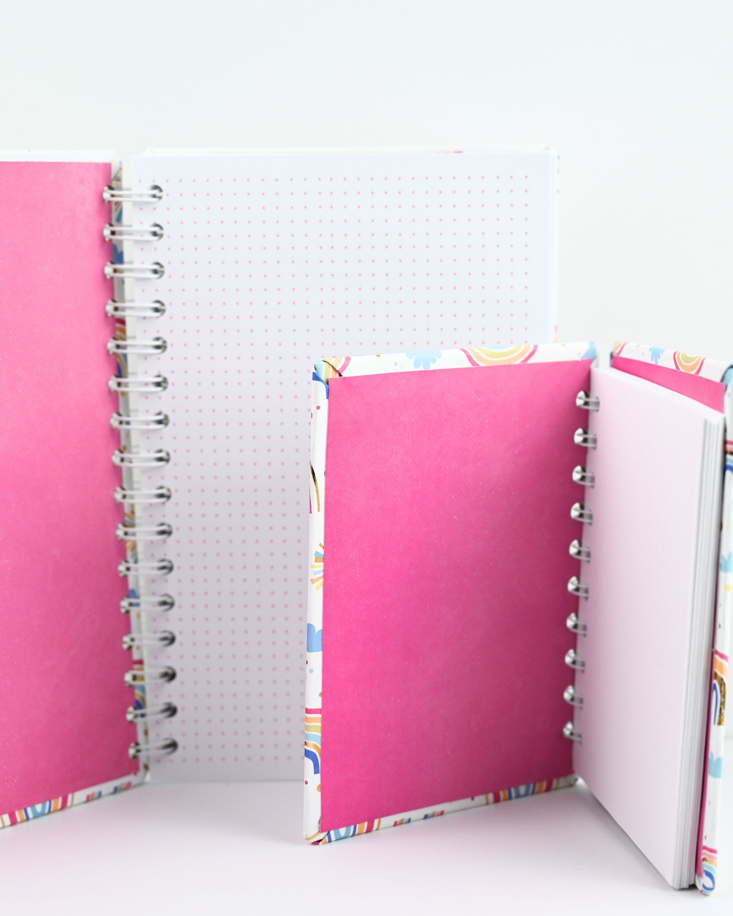 Medium Rainbow Dotted Journal with Mini Rainbow Blank Journal