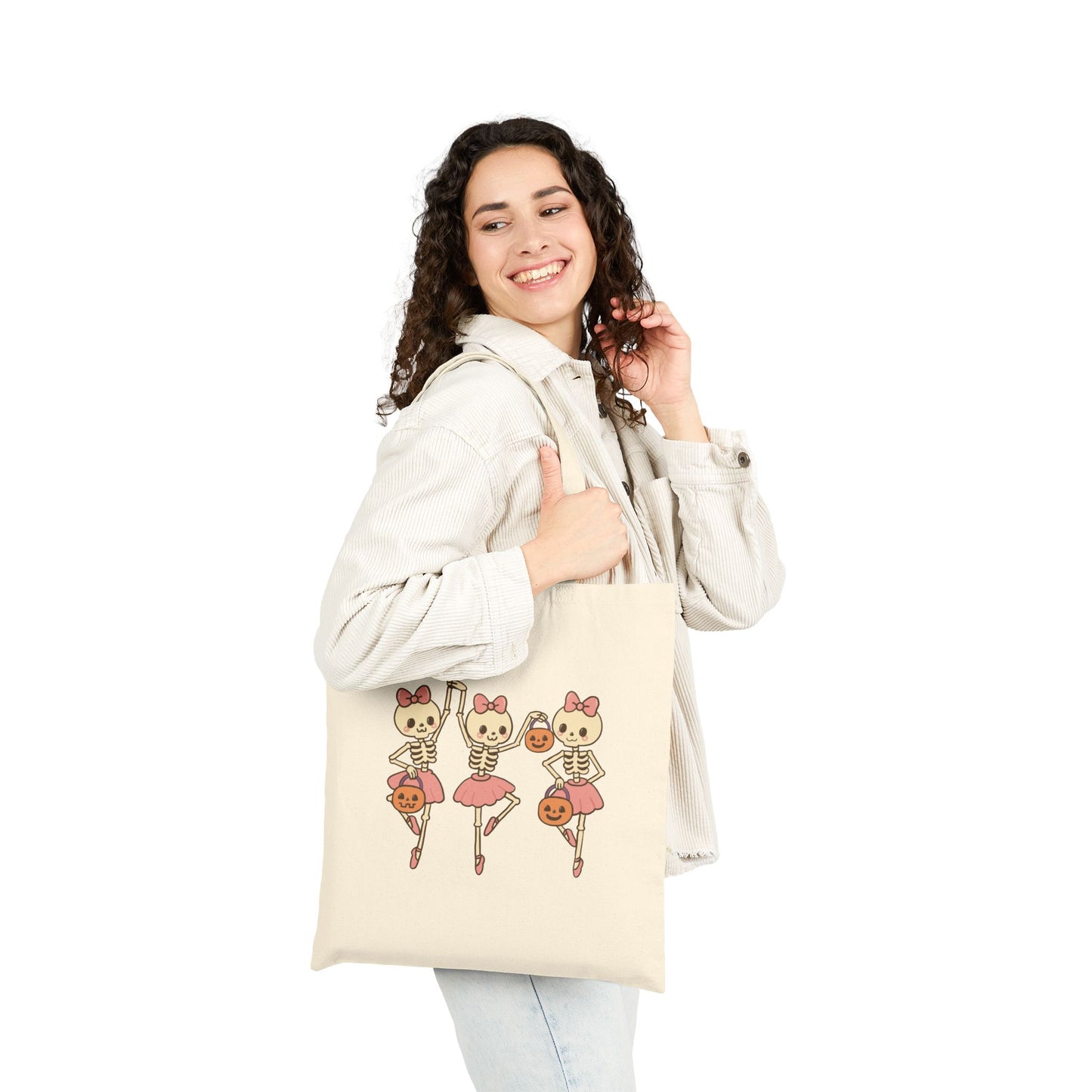 Cute Skeleton Ballerina Tote Bag