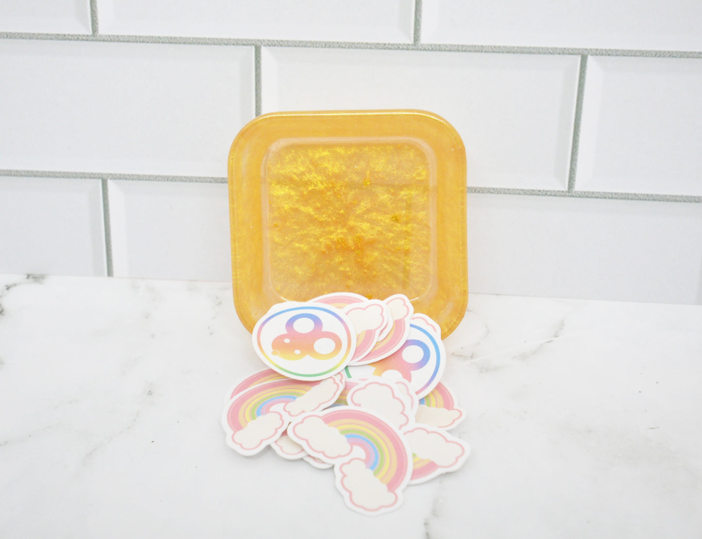 Gold Shimmer Resin Trinket Dish ✨