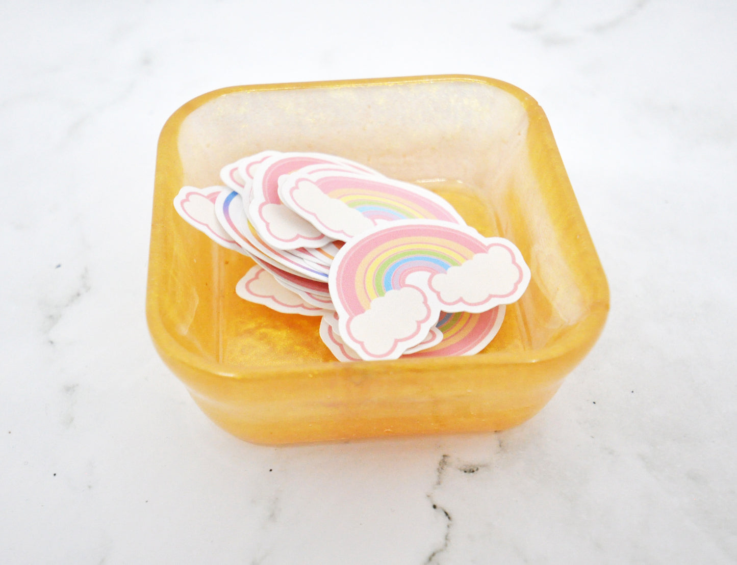 Gold Shimmer Resin Trinket Dish ✨