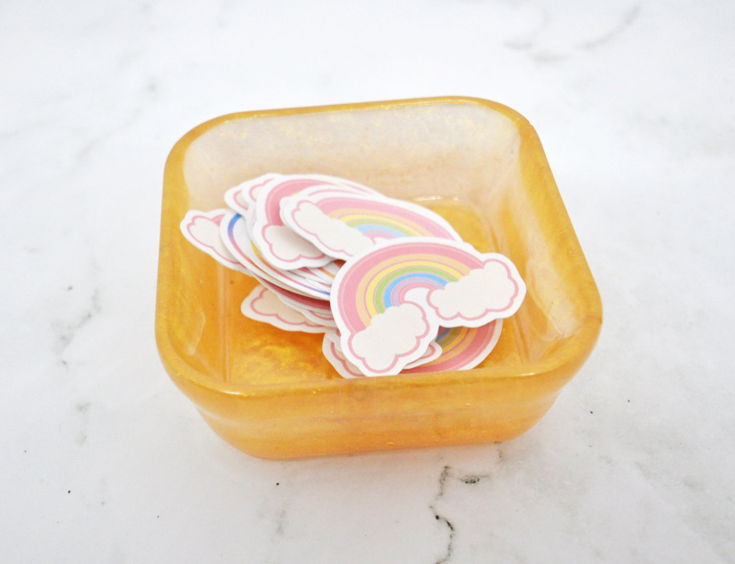 Gold Shimmer Resin Trinket Dish ✨