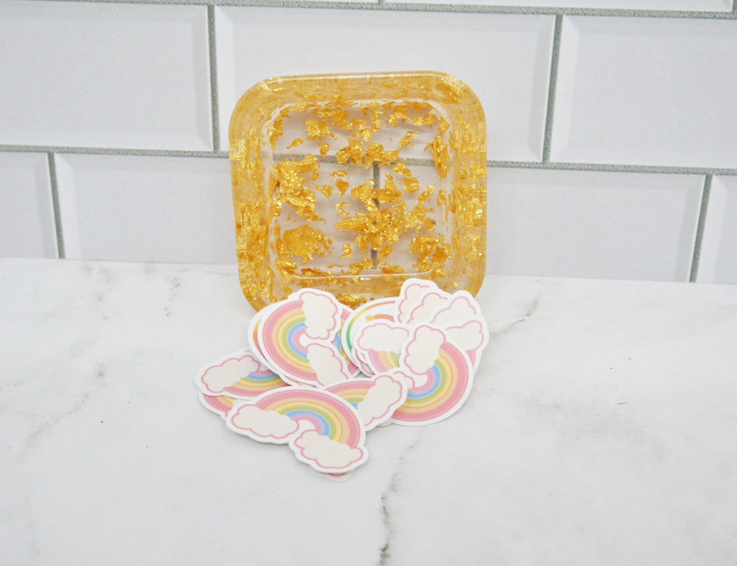 Gold Flake Resin Trinket Dish ✨