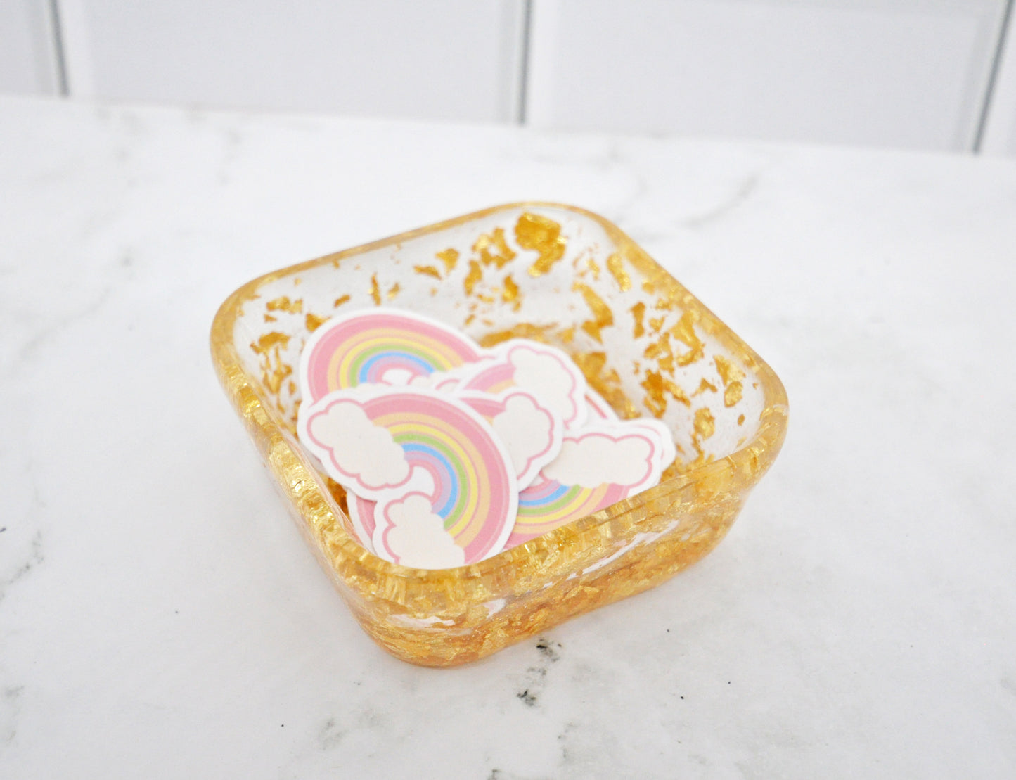 Gold Flake Resin Trinket Dish ✨