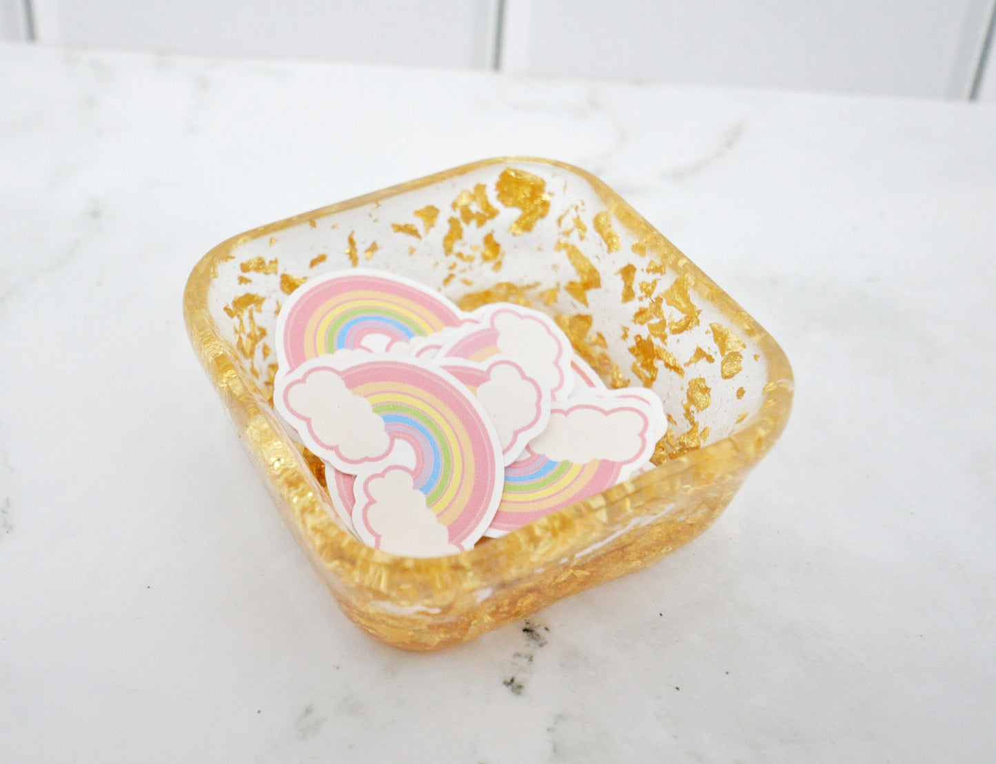 Gold Flake Resin Trinket Dish ✨