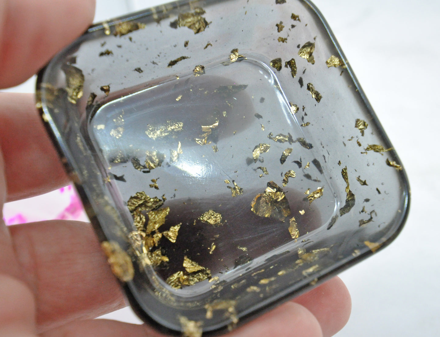 Black & Gold Foil Resin Trinket Dish ✨