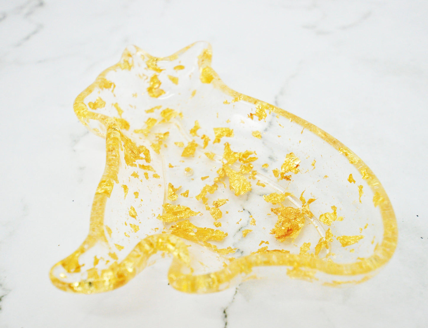 Gold Foil Cat Resin Trinket Dish 🐾✨