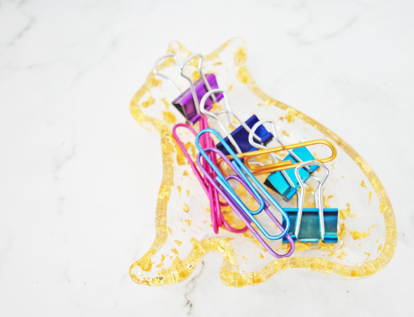 Gold Foil Cat Resin Trinket Dish 🐾✨