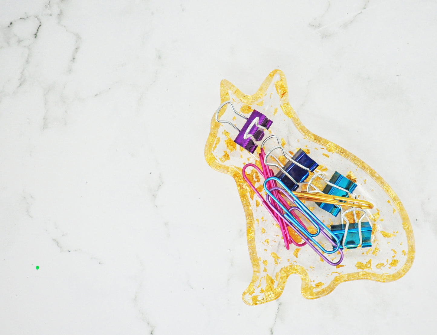 Gold Foil Cat Resin Trinket Dish 🐾✨