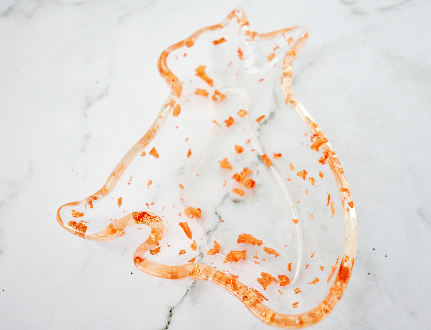 Rose Gold Foil Cat Resin Trinket Dish 🐾✨