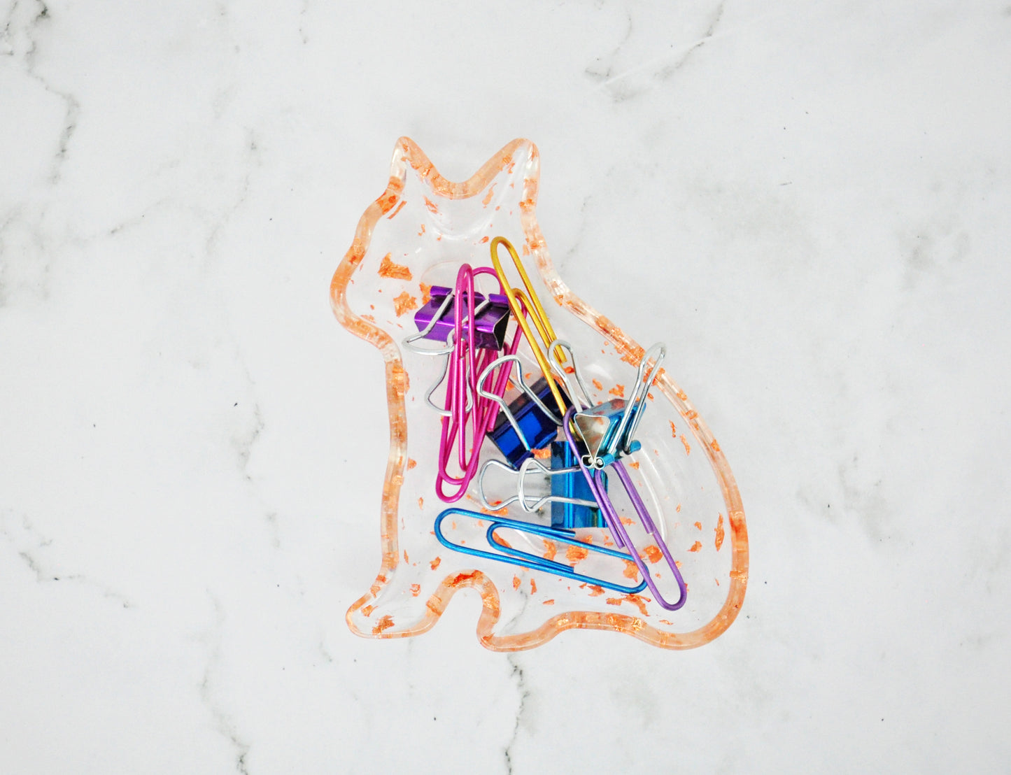 Rose Gold Foil Cat Resin Trinket Dish 🐾✨