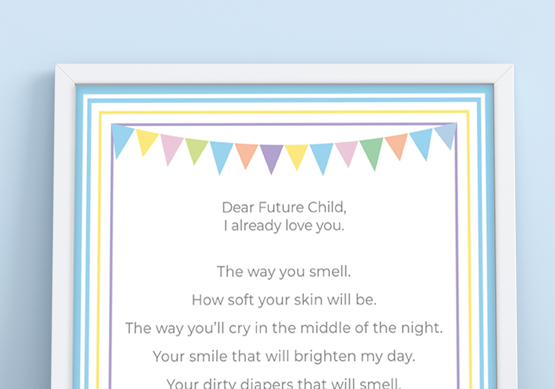 “Dear Future Child” Room Art Poem Print 🍼✨