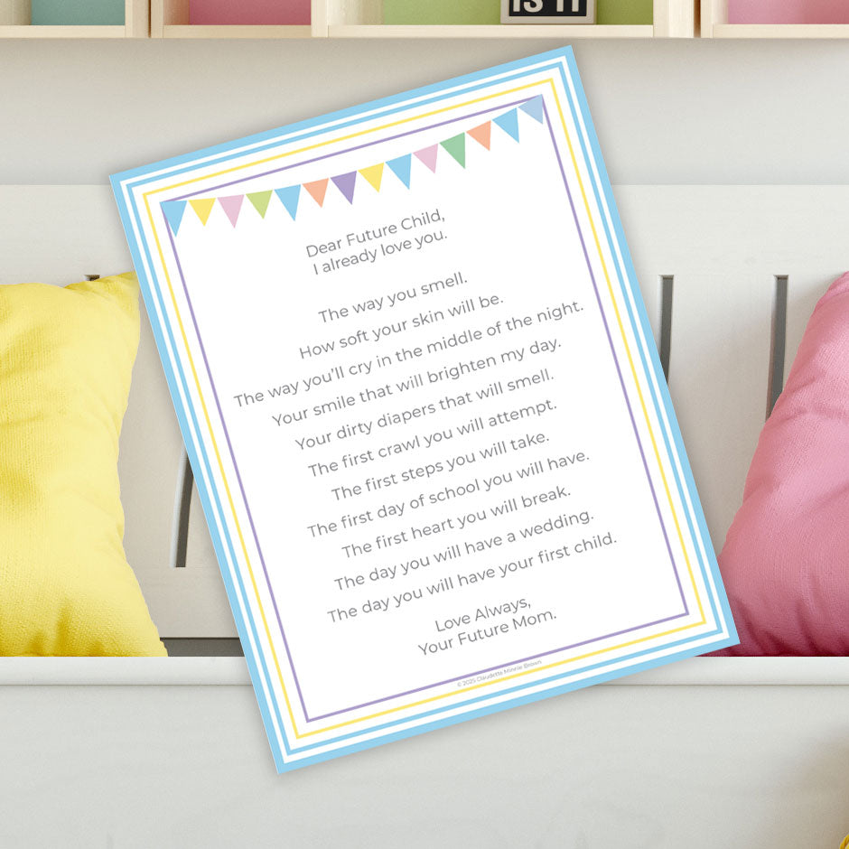 “Dear Future Child” Room Art Poem Print 🍼✨