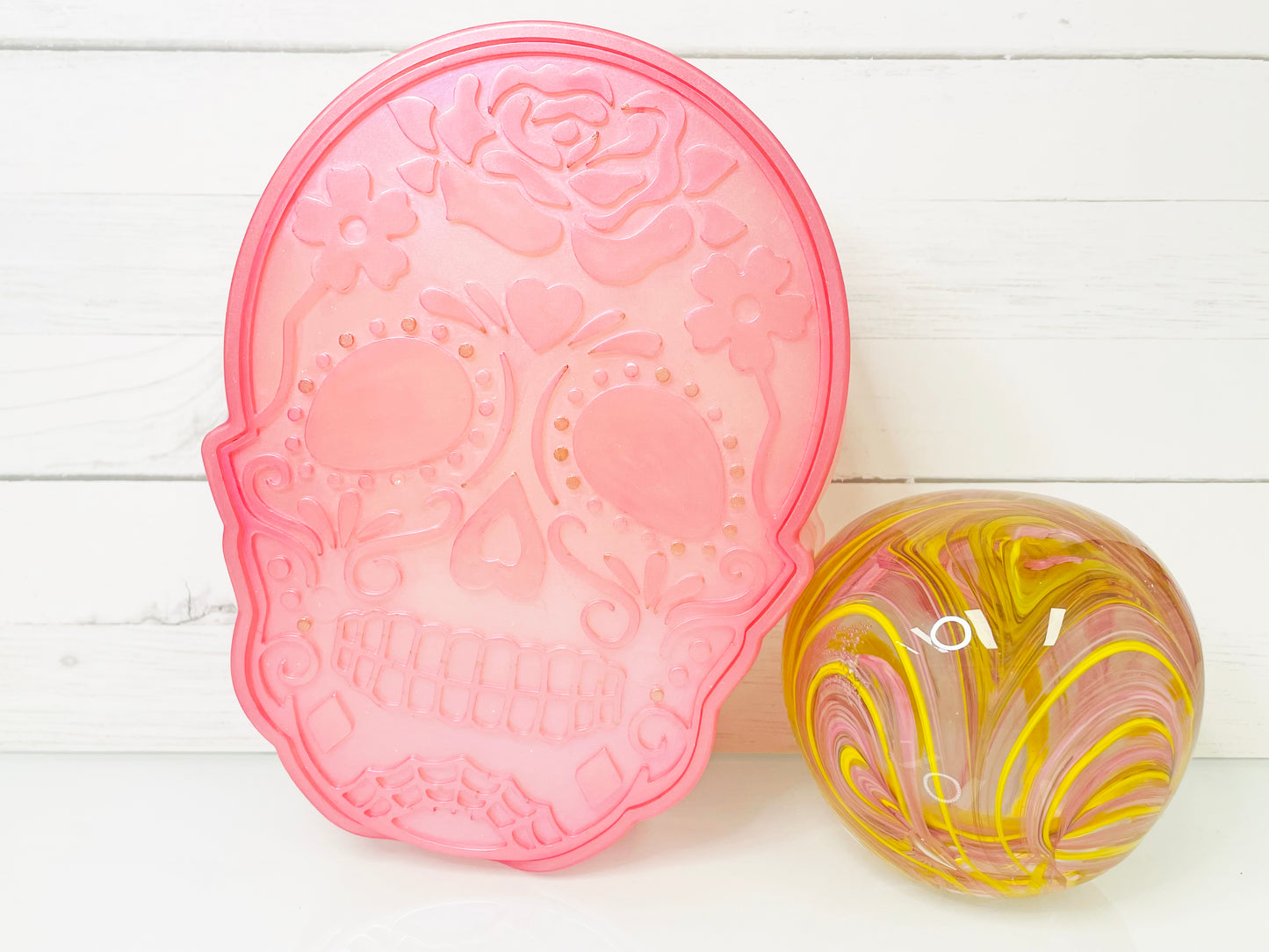 Pink Sugar Skull Desk Organizer
