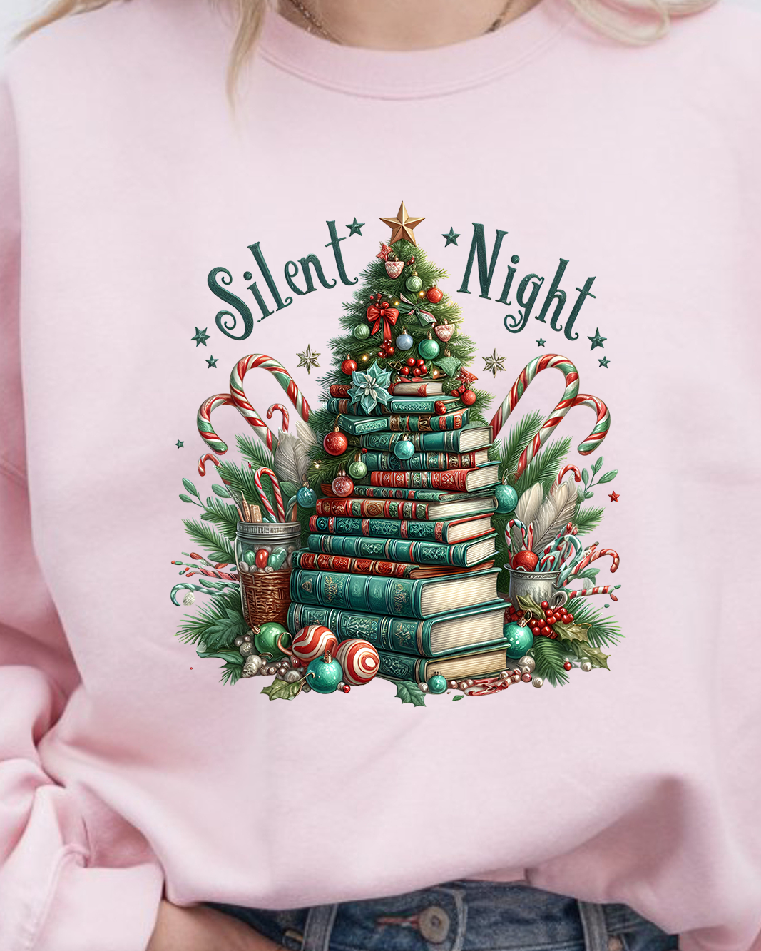 š Silent Night Book Tree Sweatshirt š