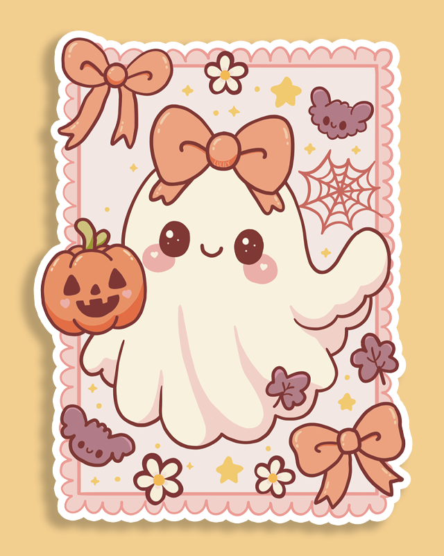 cute girly ghost sticker