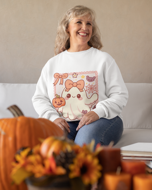 Kawaii Halloween Cute Girly Ghost Sweatshirt 👻🎀