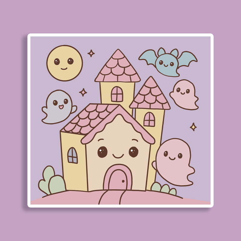 Kawaii Haunted House Sticker