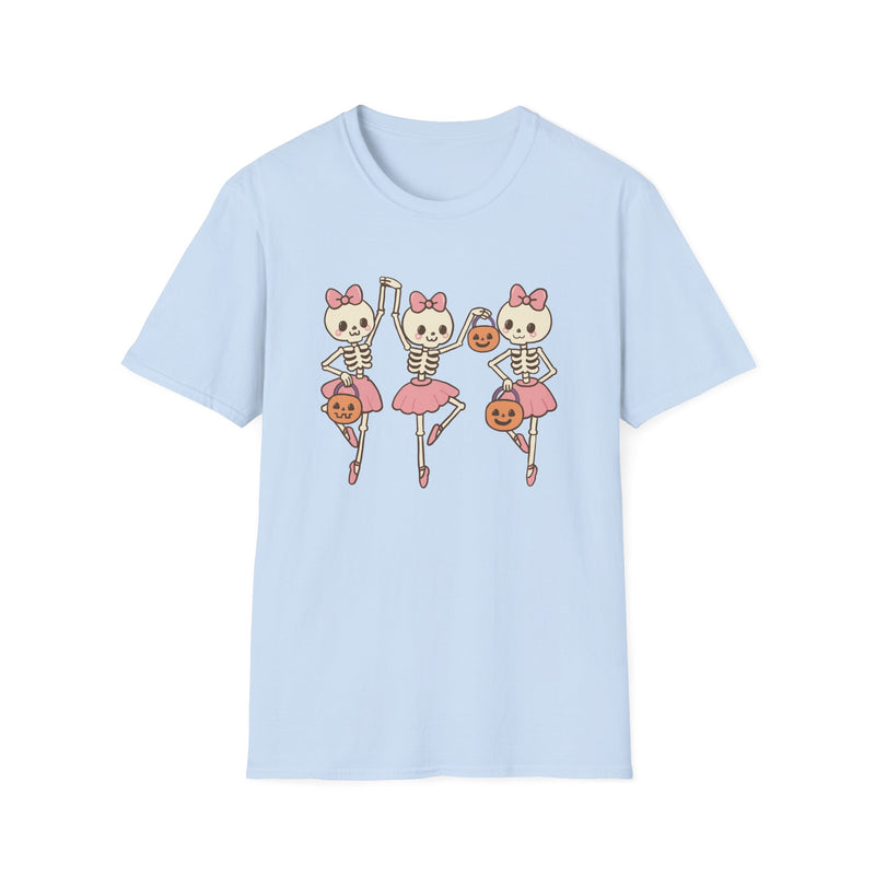 Dancing Ballerina Skeletons Halloween T-Shirt 💀🎀🎃