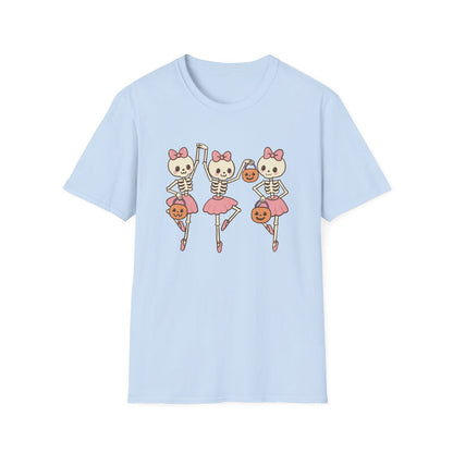 Dancing Ballerina Skeletons Halloween T-Shirt 💀🎀🎃