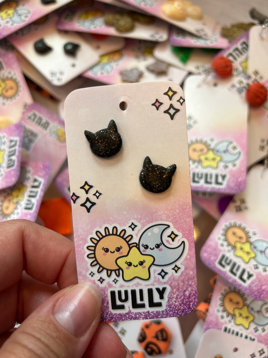 Black Cat Stud Earrings