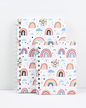 Medium Rainbow Dotted Journal with Mini Rainbow Blank Journal