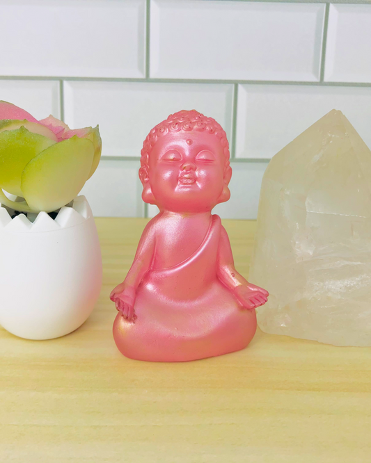 Handmade Pink Meditating Buddha Statue – Tranquility & Peace for Any Space 🪷