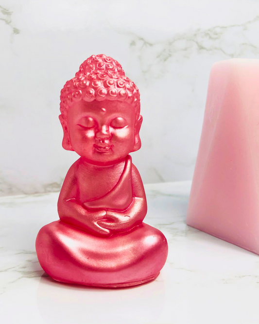 Handmade Pink Sitting Buddha Statue – A Symbol of Enlightenment & Serenity 🌸