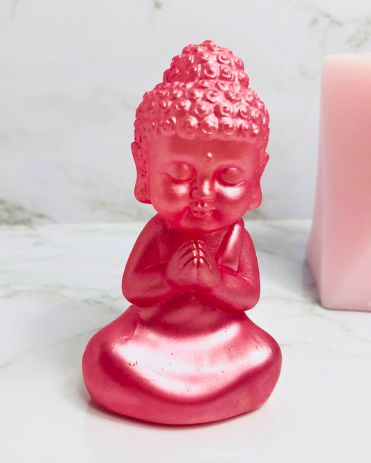 Handmade Pink Praying Buddha Statue – A Symbol of Greeting & Tranquility 🌸