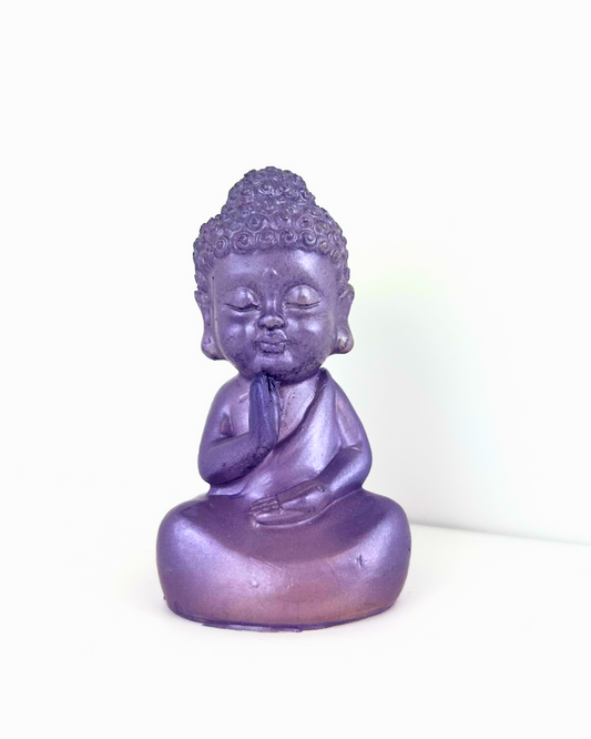 Purple Teaching Buddha Statue – Handmade Resin Decor