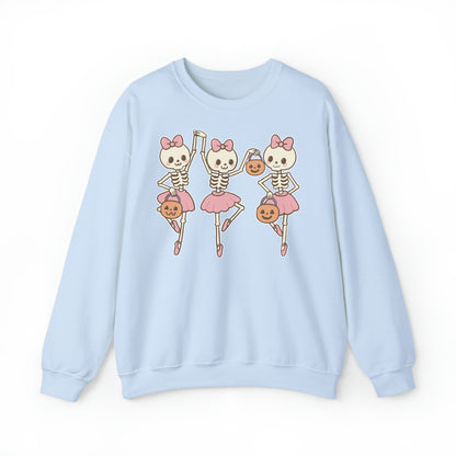 Dancing Ballerina Skeletons Halloween Sweatshirt 💀🎀🎃
