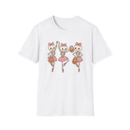 Dancing Ballerina Skeletons Halloween T-Shirt 💀🎀🎃
