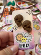 Brown Skull Stud Earrings