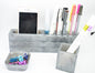 3-Piece Resin Desk Organizer Set – Metallic Gray