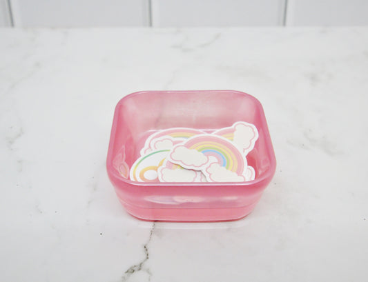 Pink Frosted Resin Organizer Dish ✨