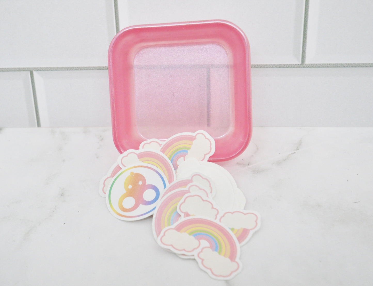Pink Frosted Resin Organizer Dish ✨