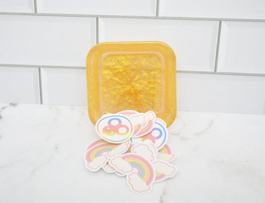 Gold Shimmer Resin Trinket Dish ✨