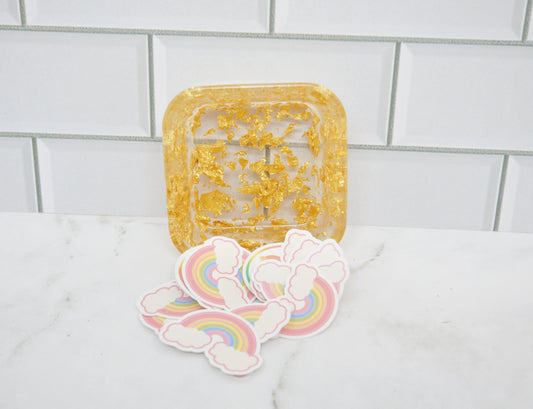 Gold Flake Resin Trinket Dish ✨