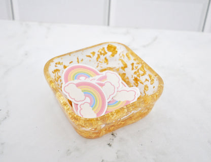 Gold Flake Resin Trinket Dish ✨