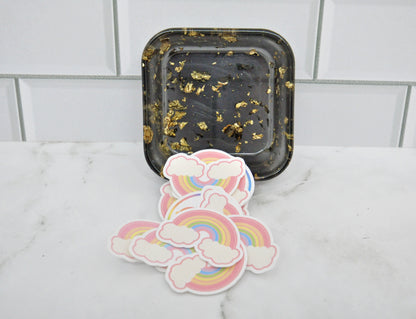 Black & Gold Foil Resin Trinket Dish ✨