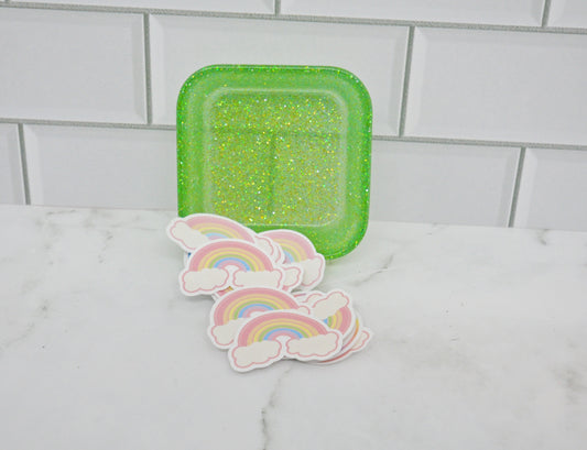 Green Glitter Resin Trinket Dish ✨