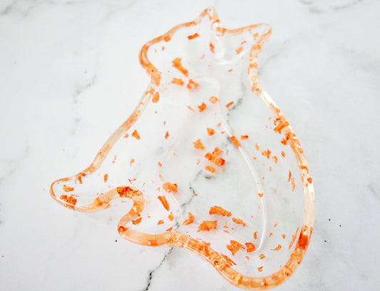 Rose Gold Foil Cat Resin Trinket Dish 🐾✨