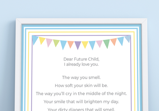 “Dear Future Child” Room Art Poem Print 🍼✨