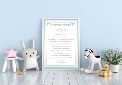 “Dear Future Child” Room Art Poem Print 🍼✨