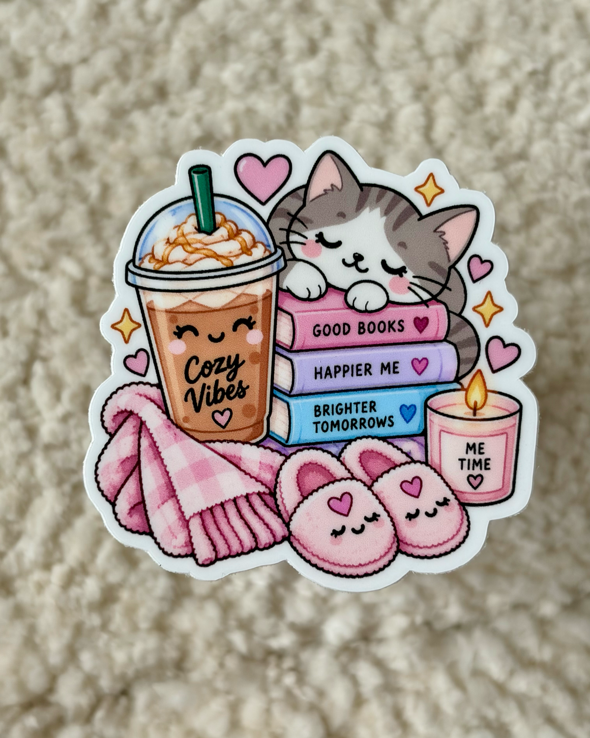 LULILY Cozy Club – Cozy Vibes Die Cut Sticker