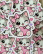 Kawaii Kitten with Pink Bow Sticker – LULILY Little Besties