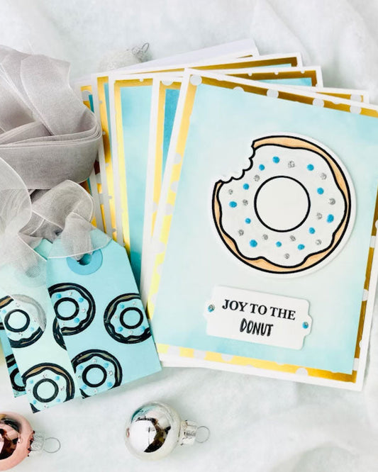 Joy to the Donut Greeting Cards & Gift Tags 🍩✨