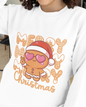 Merry Christmas Gingerbread Heart Eyes Crewneck Sweatshirt