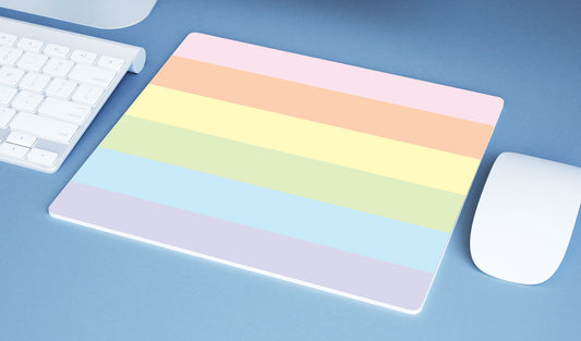 Pastel Rainbow Stripe Mouse Pad