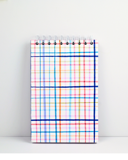 Multi Color Plaid Notebook | Colorful Stationery | Blank Writing Journal | Stylish Notebook