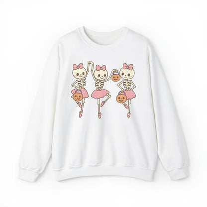 Dancing Ballerina Skeletons Halloween Sweatshirt 💀🎀🎃